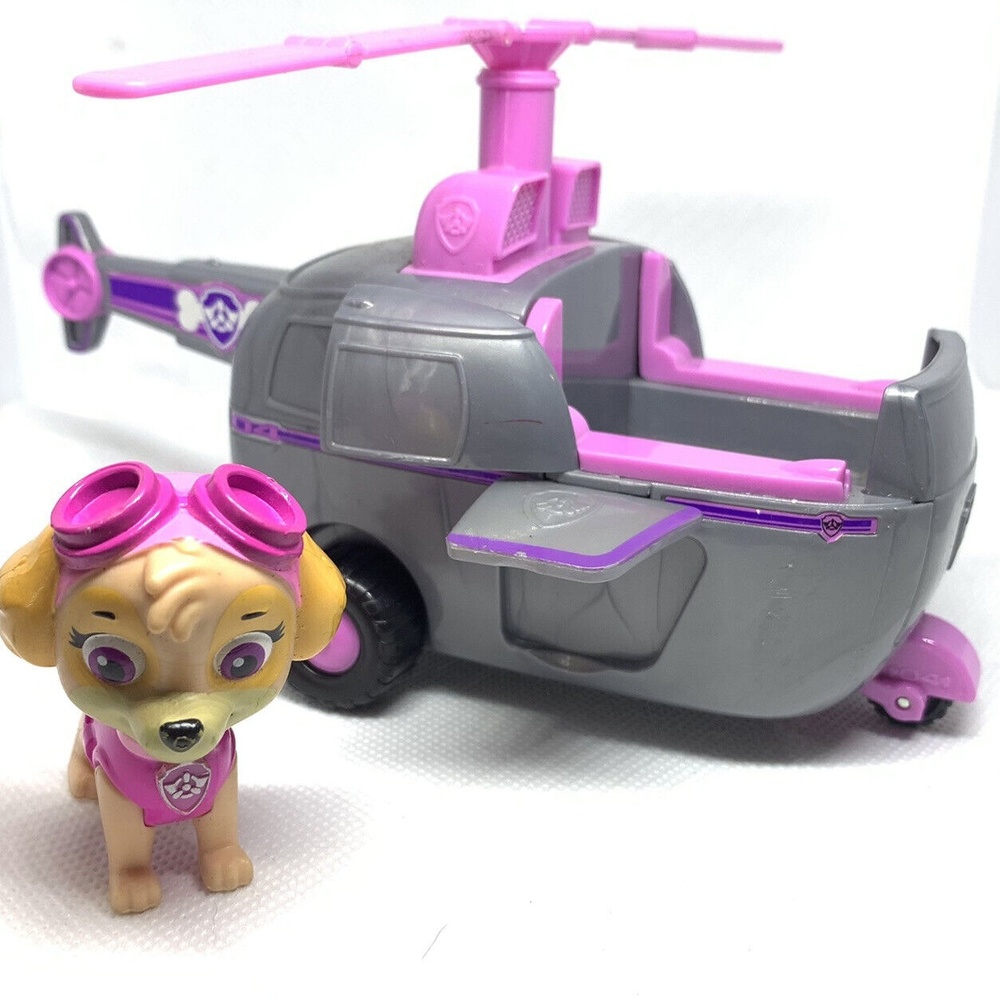 Paw Patrol Skye Action Helicopter Vehicle Dog Figure Nickelodeon Sky Chopper 7”